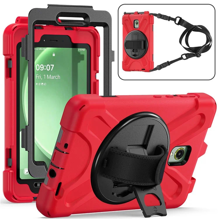 For Samsung Galaxy Tab Active 3 T570 / Tab Active5 X306B Case PC+Silicone Protective Cover with Shoulder Strap