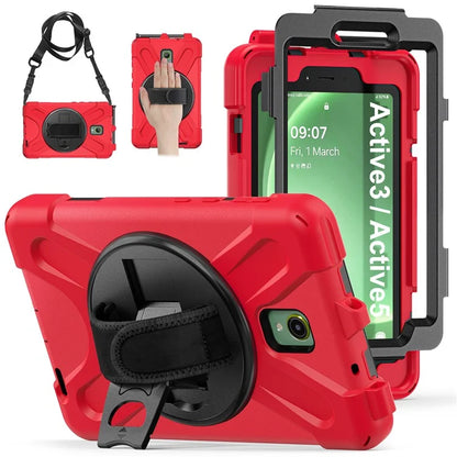 For Samsung Galaxy Tab Active 3 T570 / Tab Active5 X306B Case PC+Silicone Protective Cover with Shoulder Strap
