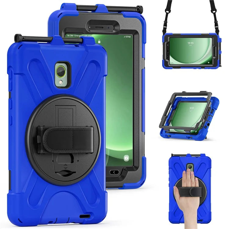For Samsung Galaxy Tab Active 3 T570 / Tab Active5 X306B Case PC+Silicone Protective Cover with Shoulder Strap