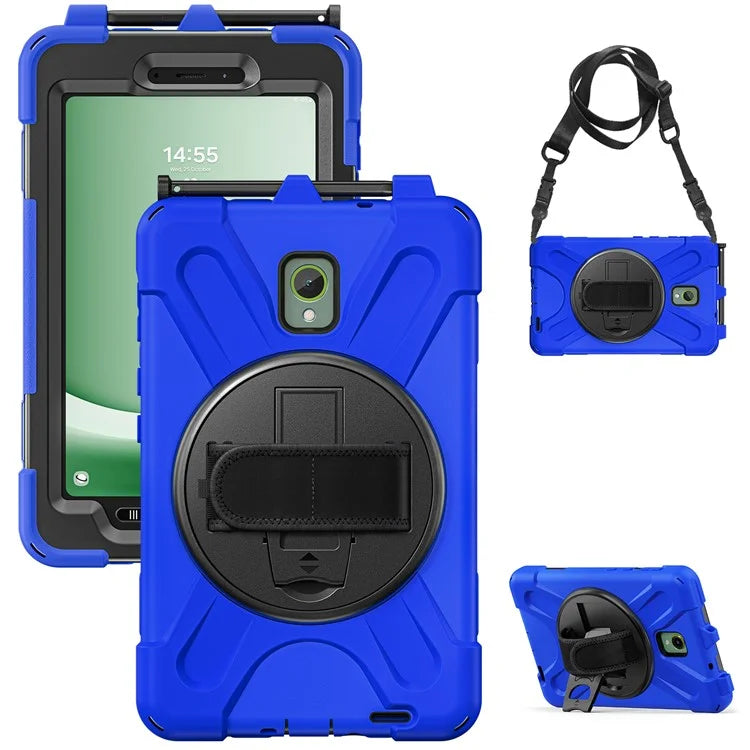 For Samsung Galaxy Tab Active 3 T570 / Tab Active5 X306B Case PC+Silicone Protective Cover with Shoulder Strap