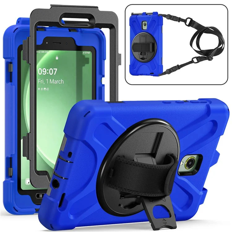 For Samsung Galaxy Tab Active 3 T570 / Tab Active5 X306B Case PC+Silicone Protective Cover with Shoulder Strap