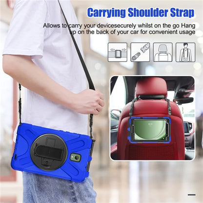 For Samsung Galaxy Tab Active 3 T570 / Tab Active5 X306B Case PC+Silicone Protective Cover with Shoulder Strap