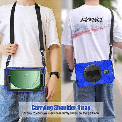 For Samsung Galaxy Tab Active 3 T570 / Tab Active5 X306B Case PC+Silicone Protective Cover with Shoulder Strap