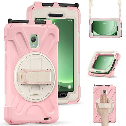 For Samsung Galaxy Tab Active 3 T570 / Tab Active5 X306B Case PC+Silicone Protective Cover with Shoulder Strap