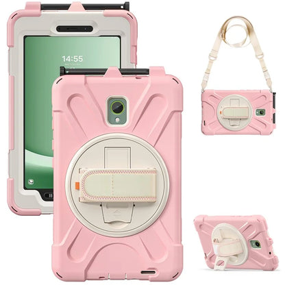 For Samsung Galaxy Tab Active 3 T570 / Tab Active5 X306B Case PC+Silicone Protective Cover with Shoulder Strap