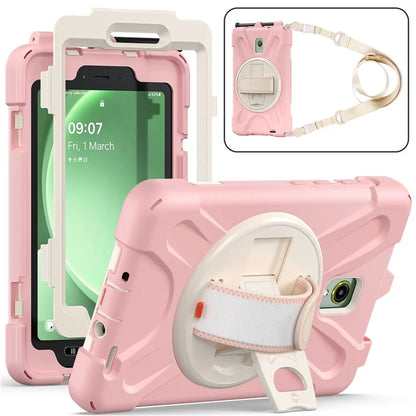 For Samsung Galaxy Tab Active 3 T570 / Tab Active5 X306B Case PC+Silicone Protective Cover with Shoulder Strap