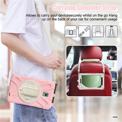 For Samsung Galaxy Tab Active 3 T570 / Tab Active5 X306B Case PC+Silicone Protective Cover with Shoulder Strap