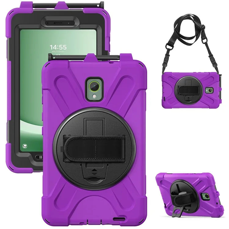 For Samsung Galaxy Tab Active 3 T570 / Tab Active5 X306B Case PC+Silicone Protective Cover with Shoulder Strap