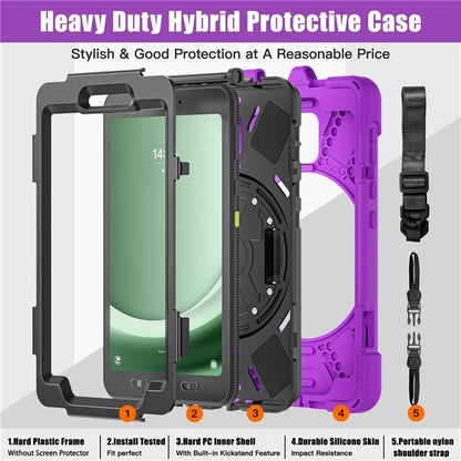 For Samsung Galaxy Tab Active 3 T570 / Tab Active5 X306B Case PC+Silicone Protective Cover with Shoulder Strap