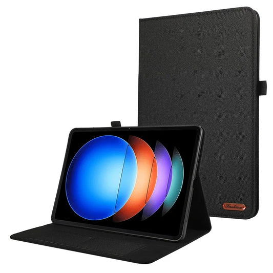 For Xiaomi Pad 6S Pro 12.4 Case Cloth Texture Leather Tablet Stand Cover with Card Holder