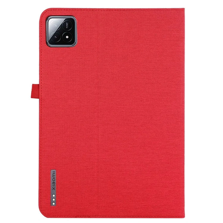 For Xiaomi Pad 6S Pro 12.4 Case Cloth Texture Leather Tablet Stand Cover with Card Holder
