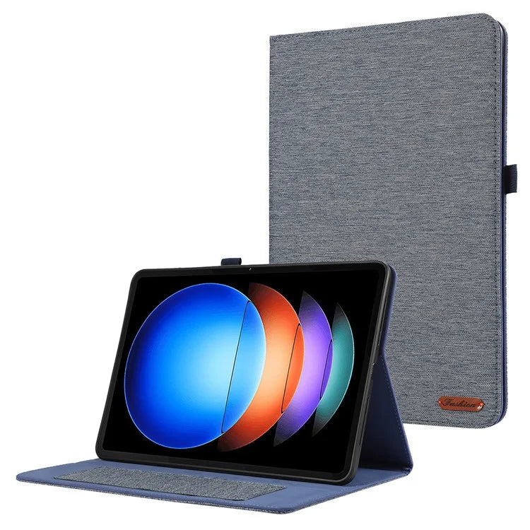 For Xiaomi Pad 6S Pro 12.4 Case Cloth Texture Leather Tablet Stand Cover with Card Holder