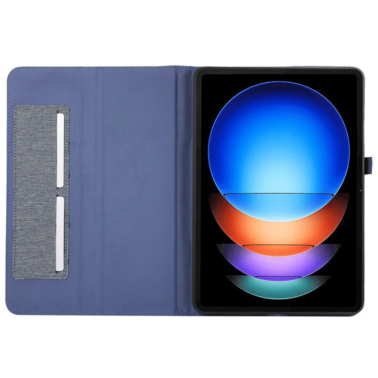 For Xiaomi Pad 6S Pro 12.4 Case Cloth Texture Leather Tablet Stand Cover with Card Holder
