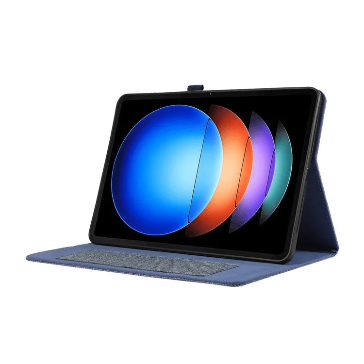 For Xiaomi Pad 6S Pro 12.4 Case Cloth Texture Leather Tablet Stand Cover with Card Holder