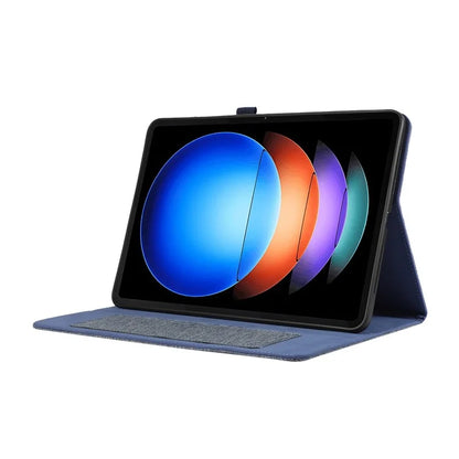 For Xiaomi Pad 6S Pro 12.4 Case Cloth Texture Leather Tablet Stand Cover with Card Holder