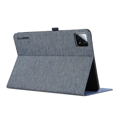 For Xiaomi Pad 6S Pro 12.4 Case Cloth Texture Leather Tablet Stand Cover with Card Holder