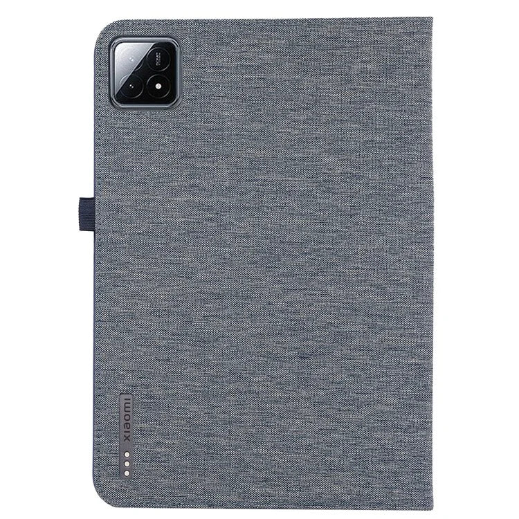 For Xiaomi Pad 6S Pro 12.4 Case Cloth Texture Leather Tablet Stand Cover with Card Holder