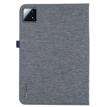 For Xiaomi Pad 6S Pro 12.4 Case Cloth Texture Leather Tablet Stand Cover with Card Holder