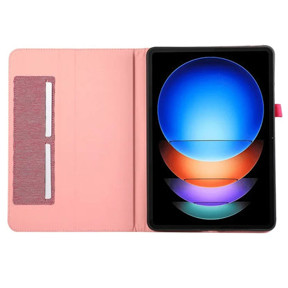 For Xiaomi Pad 6S Pro 12.4 Case Cloth Texture Leather Tablet Stand Cover with Card Holder