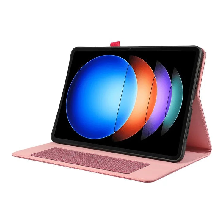 For Xiaomi Pad 6S Pro 12.4 Case Cloth Texture Leather Tablet Stand Cover with Card Holder
