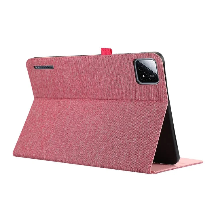 For Xiaomi Pad 6S Pro 12.4 Case Cloth Texture Leather Tablet Stand Cover with Card Holder