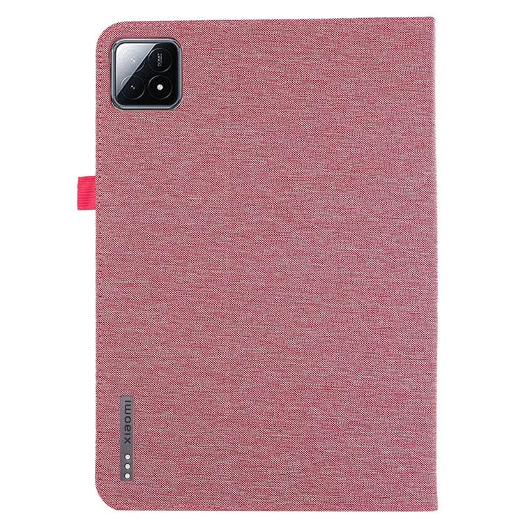 For Xiaomi Pad 6S Pro 12.4 Case Cloth Texture Leather Tablet Stand Cover with Card Holder