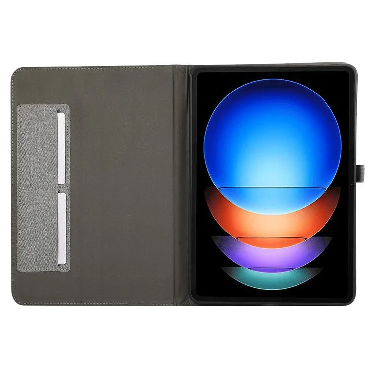 For Xiaomi Pad 6S Pro 12.4 Case Cloth Texture Leather Tablet Stand Cover with Card Holder
