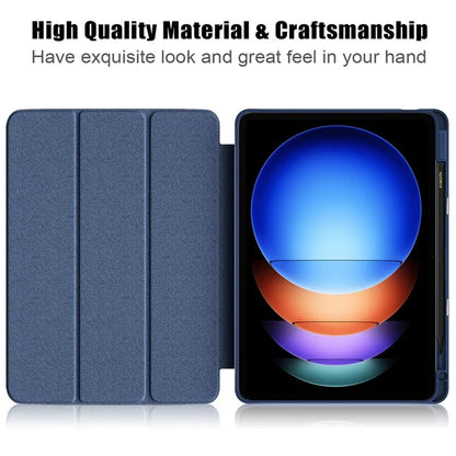 For Xiaomi Pad 6S Pro 12.4 Case Tri-fold Stand PU Leather Tablet Cover with Pen Slot
