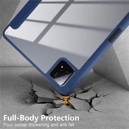For Xiaomi Pad 6S Pro 12.4 Case Tri-fold Stand PU Leather Tablet Cover with Pen Slot