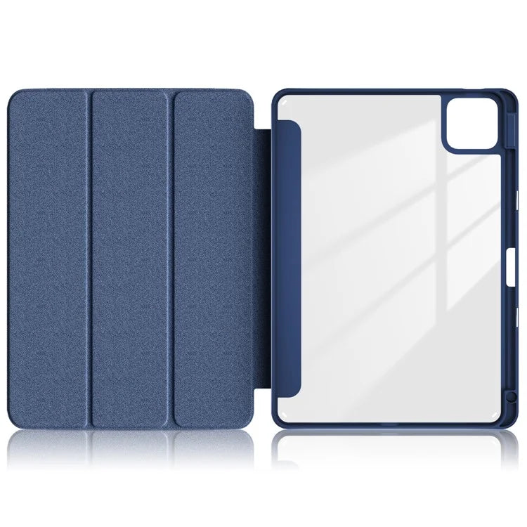 For Xiaomi Pad 6S Pro 12.4 Case Tri-fold Stand PU Leather Tablet Cover with Pen Slot