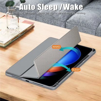 For Xiaomi Pad 6S Pro 12.4 Case Tri-fold Stand PU Leather Tablet Cover with Pen Slot