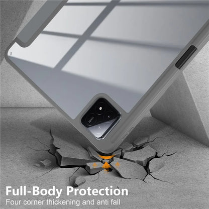For Xiaomi Pad 6S Pro 12.4 Case Tri-fold Stand PU Leather Tablet Cover with Pen Slot