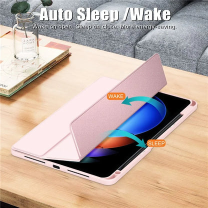 For Xiaomi Pad 6S Pro 12.4 Case Tri-fold Stand PU Leather Tablet Cover with Pen Slot