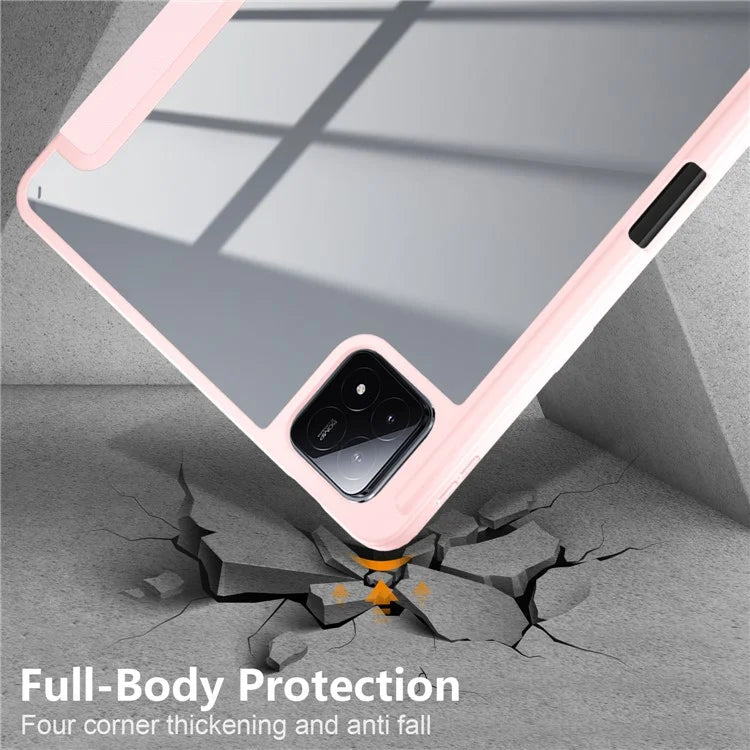 For Xiaomi Pad 6S Pro 12.4 Case Tri-fold Stand PU Leather Tablet Cover with Pen Slot