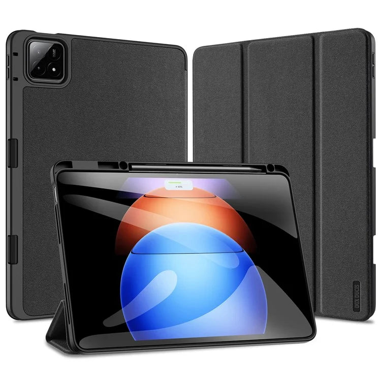 DUX DUCIS Domo Series for Xiaomi Pad 6S Pro 12.4 Leather Case Auto Wake / Sleep Tri-fold Stand Tablet Cover