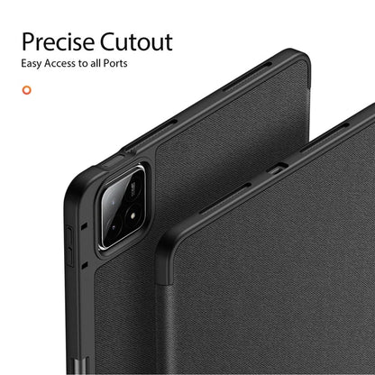 DUX DUCIS Domo Series for Xiaomi Pad 6S Pro 12.4 Leather Case Auto Wake / Sleep Tri-fold Stand Tablet Cover