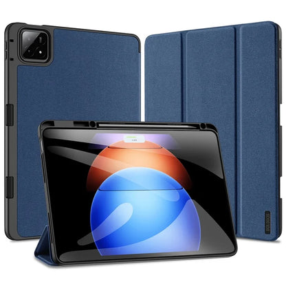 DUX DUCIS Domo Series for Xiaomi Pad 6S Pro 12.4 Leather Case Auto Wake / Sleep Tri-fold Stand Tablet Cover