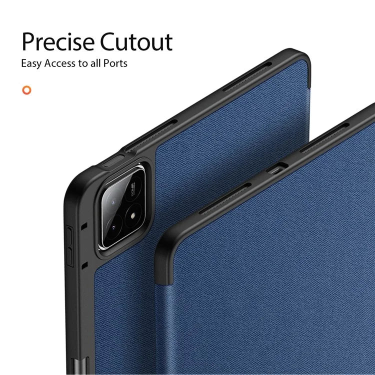 DUX DUCIS Domo Series for Xiaomi Pad 6S Pro 12.4 Leather Case Auto Wake / Sleep Tri-fold Stand Tablet Cover