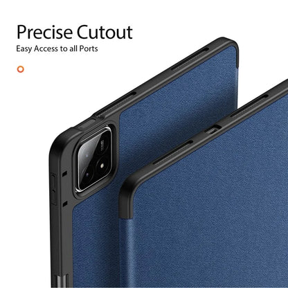 DUX DUCIS Domo Series for Xiaomi Pad 6S Pro 12.4 Leather Case Auto Wake / Sleep Tri-fold Stand Tablet Cover