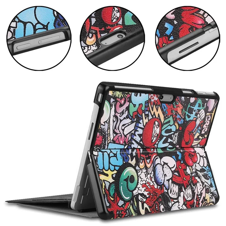 For Microsoft Surface Pro 10 / Pro 11 Case PU Leather Pattern Printing Stand Folio Tablet Cover