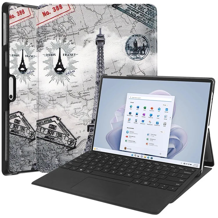 For Microsoft Surface Pro 10 / Pro 11 Case PU Leather Pattern Printing Stand Folio Tablet Cover