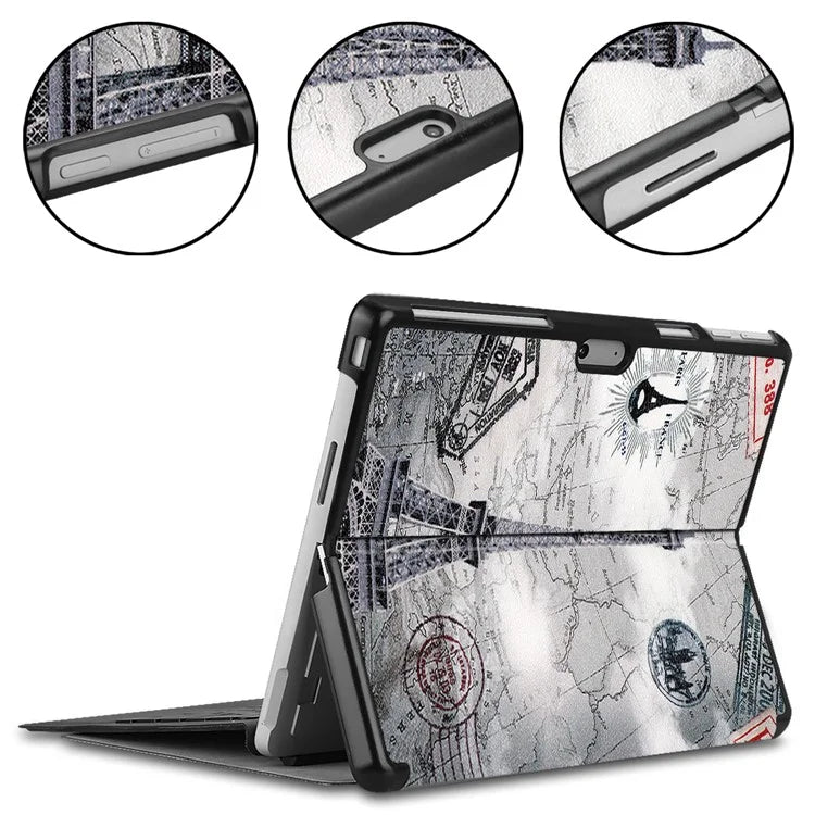 For Microsoft Surface Pro 10 / Pro 11 Case PU Leather Pattern Printing Stand Folio Tablet Cover