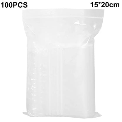 MX-054 100Pcs / Pack 15 x 20cm Clear Sealing Bag Ziplock PE Storage Pouches for Kitchen
