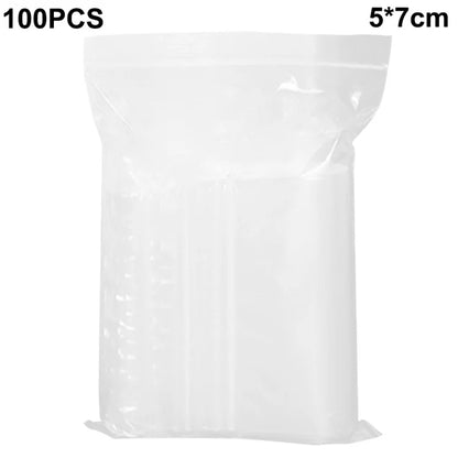 MX-054 100Pcs / Pack 5 x 7cm Clear Reclosable Zipper Bags PE Storage Pouches