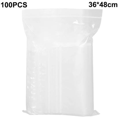 MX-054 100Pcs / Pack Clear Grip Seal Bags Resealable PE Bags 36 x 48cm Sealed Storage Pouches