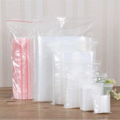 MX-054 100Pcs / Pack Clear Grip Seal Bags Resealable PE Bags 36 x 48cm Sealed Storage Pouches