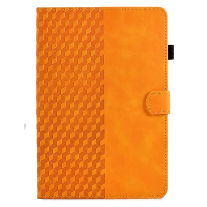 A6 For Amazon Fire HD 10 (2023) Leather Case Block Pattern Imprinted Card Slots Tablet Cover