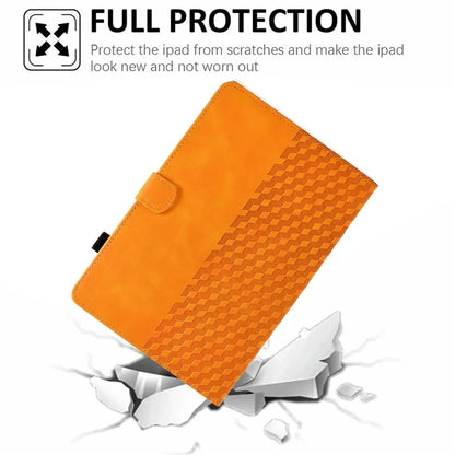 A6 For Amazon Fire HD 10 (2023) Leather Case Block Pattern Imprinted Card Slots Tablet Cover