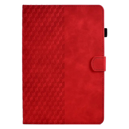 A6 For Amazon Fire HD 10 (2023) Leather Case Block Pattern Imprinted Card Slots Tablet Cover