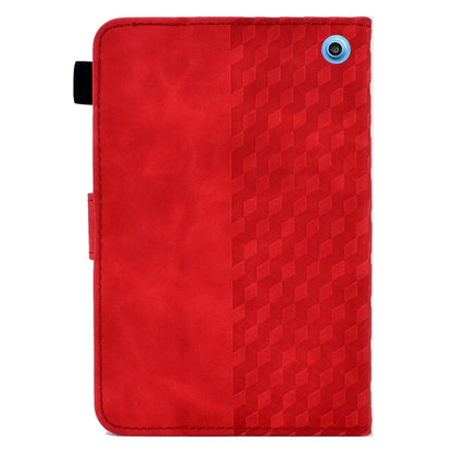 A6 For Amazon Fire HD 10 (2023) Leather Case Block Pattern Imprinted Card Slots Tablet Cover